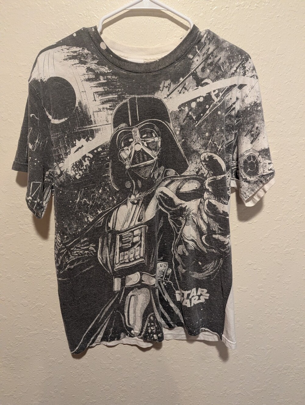 Vintage Star Wars Darth Vader All Over Print Graphic T Shirt Large
